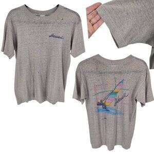 Design Ts 80s vintage single stitch Hawaii wind surfing short sleeve flawed